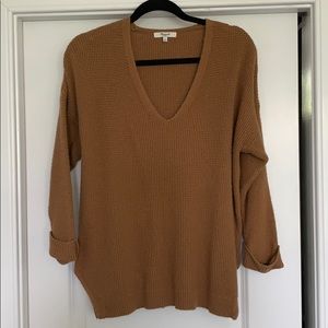 Madewell V Neck Side Slit Hem Sweater